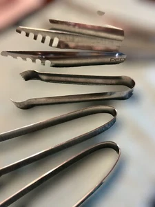 Set Of 5 Serving Food Tongs Assorted Stainless Steel Tongs , 9 & 6 In Style Z5 - Picture 1 of 5