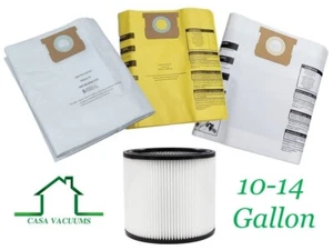 Shopvac 10-14 Gallon Vacuum Bags [Standard - Hi Efficiency - HEPA] 90304 Filter - Picture 1 of 10