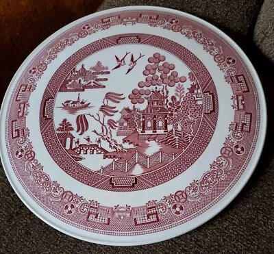 Spode Archive Collection Cranberry Willow Cake Plate 11.5 In - Image 1 of 3