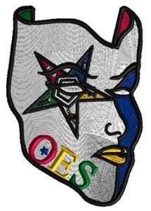 Masonic Order of Eastern Star (OES) Mask Patch - Picture 1 of 1