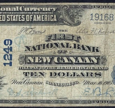 CT  1902 $10   ♚♚NEW CANAAN,CONNECTICUT♚♚     PCGS FINE 12 - Image 1 of 3