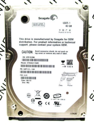Seagate LD25.1 40GB ST9402115AS 2.5 IDE 9AP112-144 Hard Drive - WIPED & TESTED! - Image 1 of 4