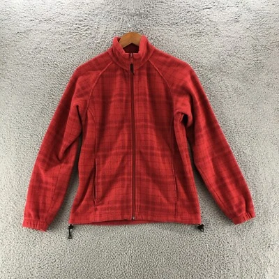 Columbia Chaqueta de Vellón con Cremallera para Mujer Pequeña Roja a Cuadros Cuello Simulado Manga Larga Acogedora Foto 1 de 4