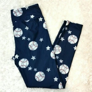 NEW in PKG CHARLIE'S PROJECT BASEBALL STAR WOMEN’S Yoga LEGGINGS L/XL 12-22 NWT - Picture 1 of 1