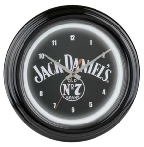 Jack Daniels Old No. LED Light Wall Clock Analog Whiskey Bar 12.5" Plastic Black - Picture 1 of 1