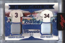 2021 Kirby Puckett Harmon Killebrew Leaf Art of Sport JERSEY RELIC 3/3 Twins