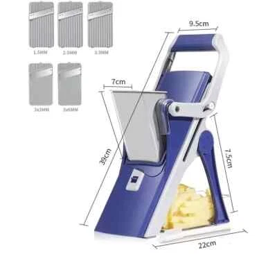 5 in 1 Vegetable Chopper Safe Mandoline Slicer Food Potato Cutter Adjustable - Image 1 of 4