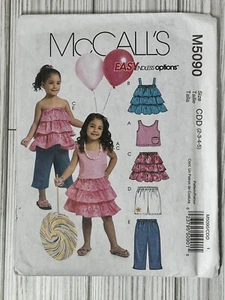 McCalls Girls Tops Skirt Shorts Pants EASY Sewing Pattern M5090 Sz 2,3,4,5 UC - Picture 1 of 3