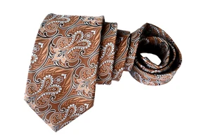IKE BEHAR MEN'S TIE BROWN/PAISLEY Width: 3.50" Length: 58" - Picture 1 of 3