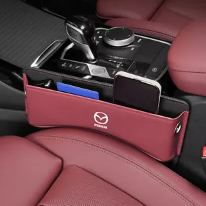 2PCS Red Leather Car Seat Gap Filler Storage Box Organizer Accessories for Mazda - Imagen 1 de 7