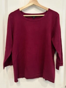 Spense Ribbed Sweater Top NWT XL Stretch Burgundy Long Slv. Pullover - Picture 1 of 5