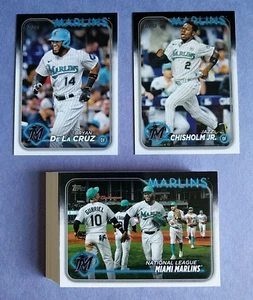 2024 Topps ~ Miami Marlins 29 Card Team Set ~ Series  1 2 w/ Update - Picture 1 of 4