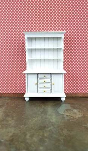 Dollhouse Cupboard Hutch White Kitchen Cabinet 1:12 Scale Miniature Furniture - Picture 1 of 5