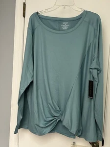 Tahari Sport Long Sleeve Athletic Top With Knot Front Size 3x NWT - Picture 1 of 7