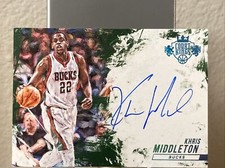 2015-16 Panini Court Kings Khris Middleton Auto 21/25 BLUE SP On Card Bucks