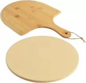 Pizza Stone Set, Heavy Duty Round Cordierite Baking Stone -10 Inches (Diameter) - Picture 1 of 9