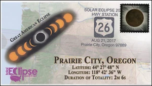 17-246, 2017, Total Solar Eclipse, Prairie City OR, Event Cover, Pictorial Cance - Picture 1 of 1