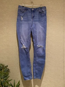 Womens Jay Jays Skinny Jeans Size 11 Distressed Mid Blue VGC - Picture 1 of 5