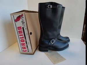 Vintage Carolina #918 Herren 16 Zoll schwarz Leder Fahrradstiefel Motorrad 11R LKNW 80ERer - Bild 1 von 11