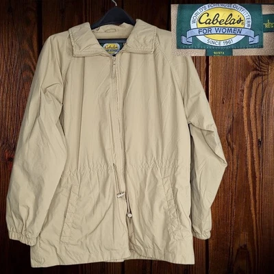Chaqueta Cabelas Mujer L Beige Cremallera Completa Nylon Poliéster Forrada Foto 1 de 4