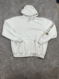 Carhartt Hoodie Men’s Size 2XL Off White/Beige Loose Fit - Picture 1 of 10