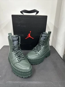 Nike Women SIZE 9 Air Jordan 1 Brooklyn Deepest Green Combat Boots FJ5737-300 - Picture 1 of 12