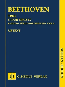 Study Score Beethoven Trio in C Major Op 87 Violin Viola Henle Urtext 7x10 Book - Picture 1 of 1