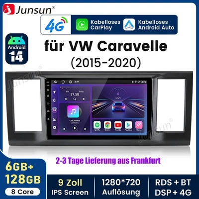 8Kern 6+128G Android 14 Carplay Für VW Caravelle VI 2015-2020 Autoradio GPS Navi - Bild 1 von 4