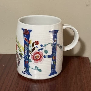 Anthropologie Starla M Halfmann H Monogramm Keramiktasse NEU - Bild 1 von 8