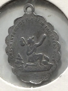 Saint Roch Aluminum 28mm Vintage Looped Religious Medal See Scans - Picture 1 of 3