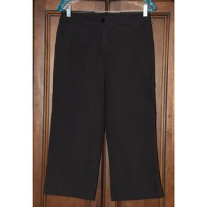 EILEEN FISHER DESIGNER BROWN COTTON CROPPED ANKLE PANT SIZE PP - Picture 1 of 5