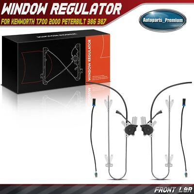 2x Regulador de ventana eléctrica con motor para Kenworth T700 2000 Peterbilt 386 delantero Foto 1 de 4
