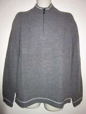 ROBERT GRAHAM ' ROSS ' Half Zip Sweater Classic Fit 100% Wool Sz XL $298 - Image 1 of 4