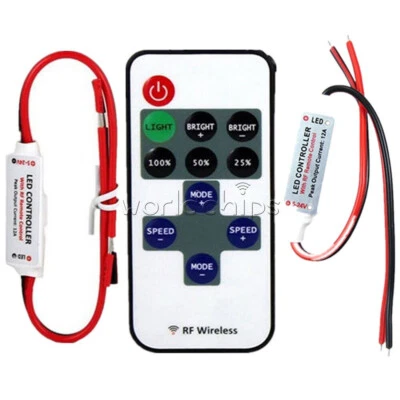 Mini 12V RF Wireless Remote Switch Controller+12V 3 keys Dimmer Controller - Image 1 of 4