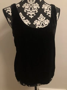 J. Crew Samt Tank Cami Top schwarz Schlüsselloch hinten gefüttert U-Ausschnitt neu ohne Etikett Größe 4 - Bild 1 von 4