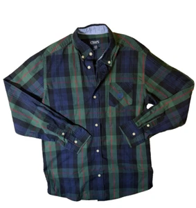 Chaps Boys Long Sleeve Button Up Shirt Blue Red Green Size 14/16. preowned - Picture 1 of 3