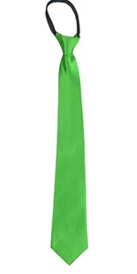 Corbata con cremallera preatada tejida lisa de poliéster "verde" para hombre de 2 o 3 pulgadas - Imagen 1 de 1