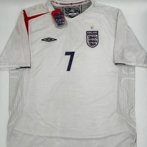 New Beckham #7 England 2005/2006 Home ORIGINAL Umbro VTG Soccer Jersey (XXL) - Picture 1 of 9