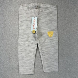 Cat & Jack Kids Girls Leggings Gray Almond Cream Pull On Extra Small 4 5 NWT - Picture 1 of 7