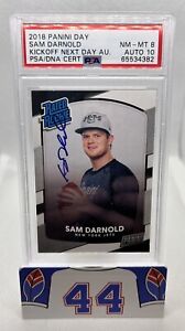 2018 Panini Day Sam Darnold PSA 8 Auto 10 Rated Rookie Jets Panthers 49ers
