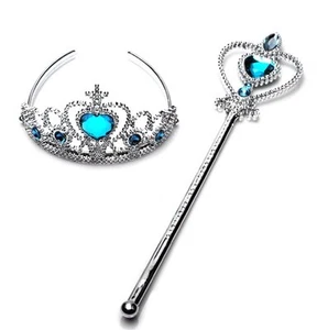 Princess Queen Wand & Tiara Crown Dressing up Girl 2 Piece Set - Picture 1 of 4