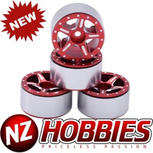 NZ Axial SCX24 CNC Aluminum Starfish-Pro Coloful Beadlock RED Wheels 4Pcs/Set - Picture 1 of 2