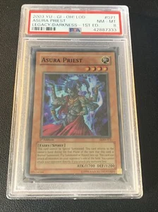 2003 Yu-Gi-Oh! Asura Priest (1st Edition) PSA 8 NM-MT LOD-071 Ultra Rare Low Pop - Picture 1 of 2