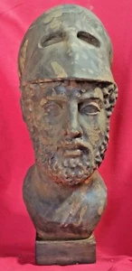 Busto Pericles Escultura Griega Περικλ ς Regla de Decoración del Hogar Atenas Acabado de Óxido de Metal - Imagen 1 de 4