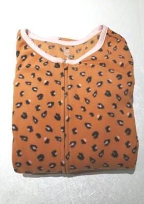 Sz 10 Kids Pajamas, Just One You Carter's 1 pc Full Body Coral Leopard Spots New - Image 1 of 4