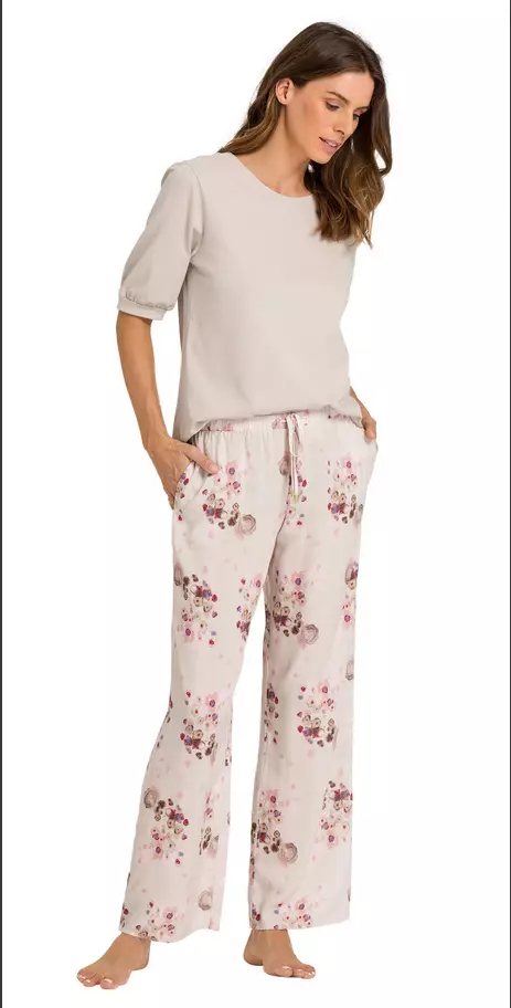 Hanro Sleep & Lounge Woven Viscose Pants Watery Blossoms Size M 2813 - Image 1 of 1