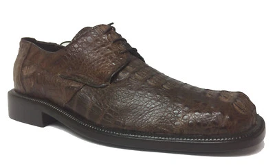 Mens Brown Genuine Crocodile Skin Dress Shoes Fashion Oxford Lace-Up Size 6.5 - Image 1 of 4
