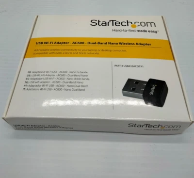 StarTech Dual WIFI Adapter Band Nano wireless USB USB433ACD1X1 AC600 2.4ghz 5ghz - Image 1 of 4