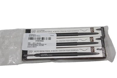 3 Pack Wet n Wild Ultimate Brow Micro Eyebrow Pencil Soft Brown 645A .002 oz NEW - Image 1 of 4