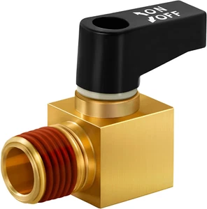 Válvula de drenaje de compresor de aire de latón, válvula de drenaje tipo bola macho NPT de 1/4", compresor de aire - Imagen 1 de 6